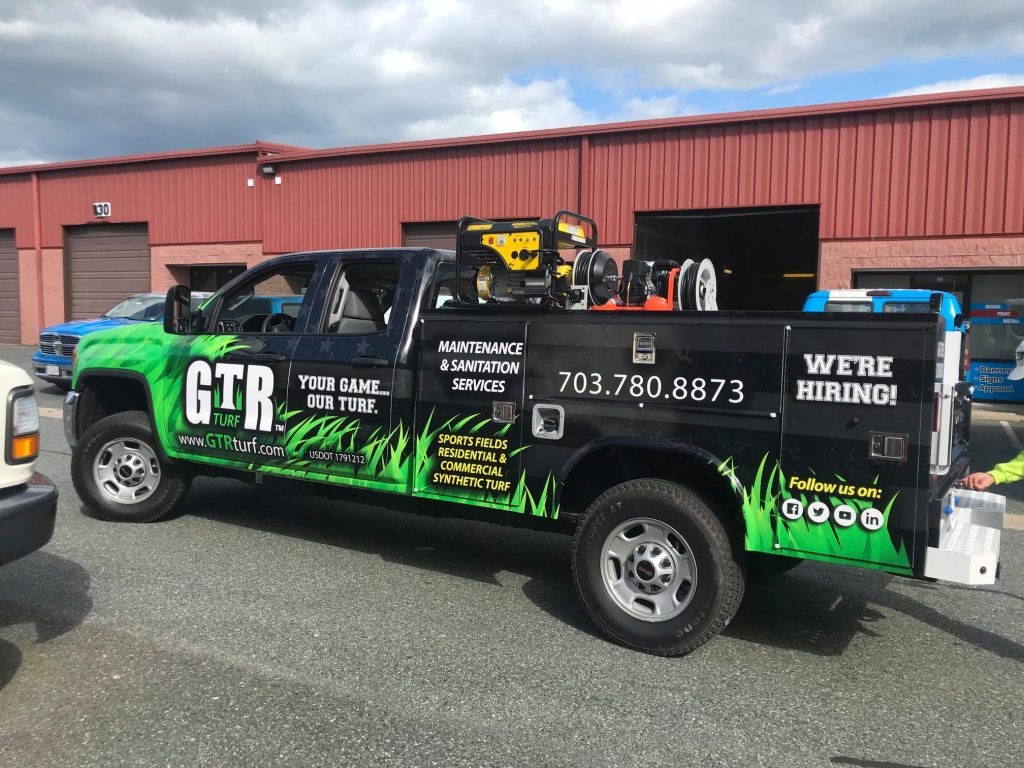 Full vehicle wrap for lawn care business
