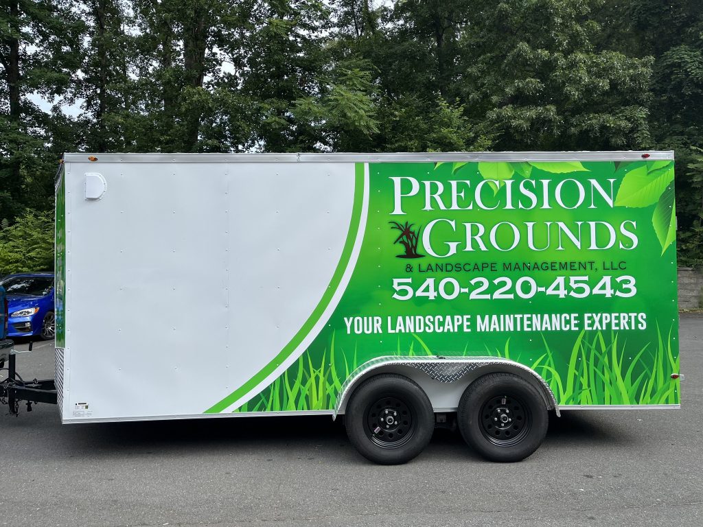 partial wrap for lawn care business trailer