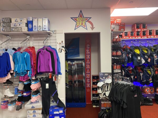 Branded wall graphics for Prince William Ice Center, a wall graphics client of Core Prints in Fredericksburg, VA